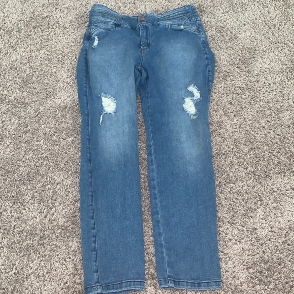 NICOLETTE High Rise Shapewear distressed‎ Jeans size 20 stretch denim